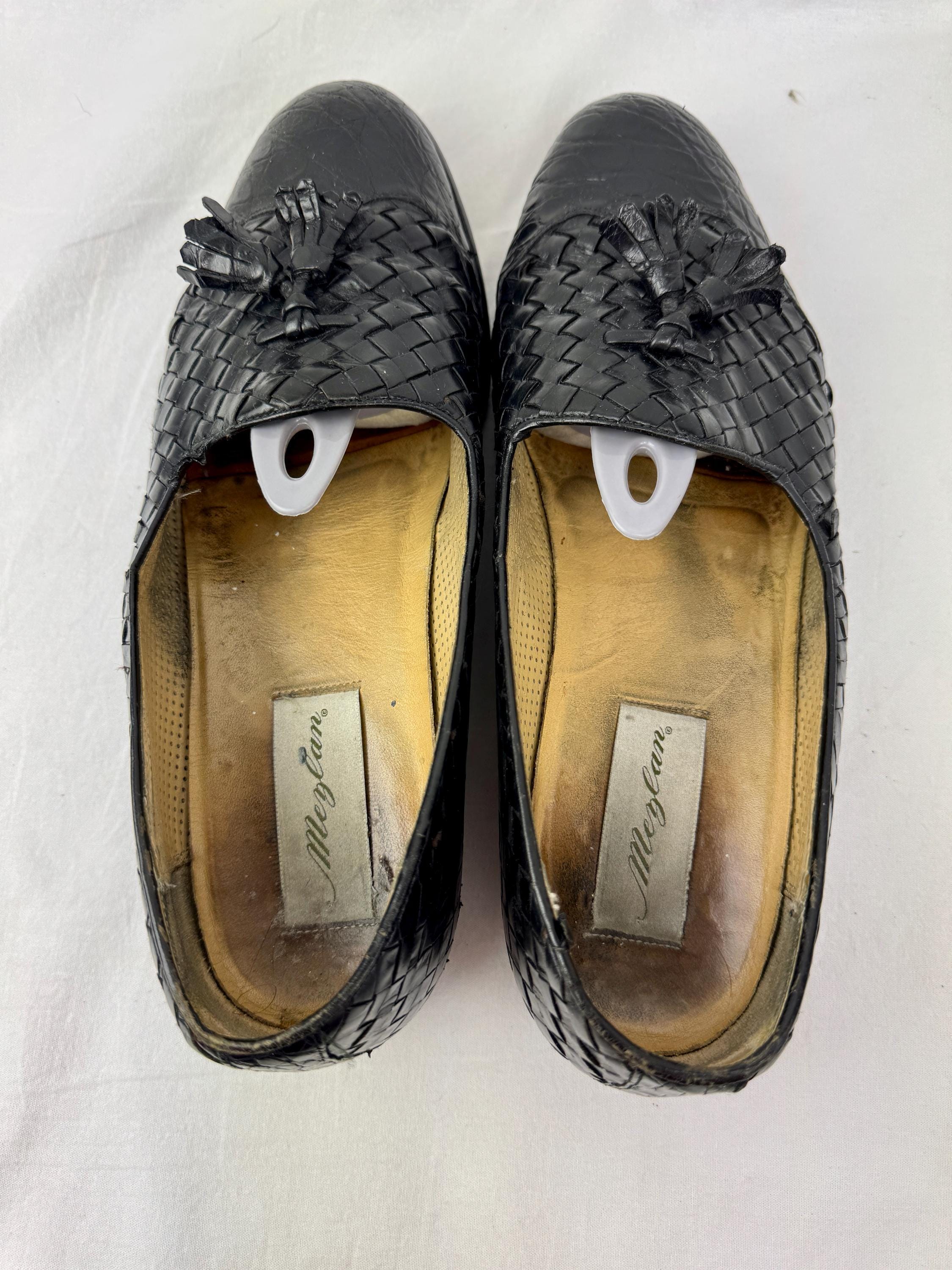 Mezlan Crocodile Woven Leather  Black Loafers Tassel Trinidad Mens 7.5  SPAIN Mezlan Kiltie Tasse Wovenl Loafers Shoes Black Leather Men main image 3