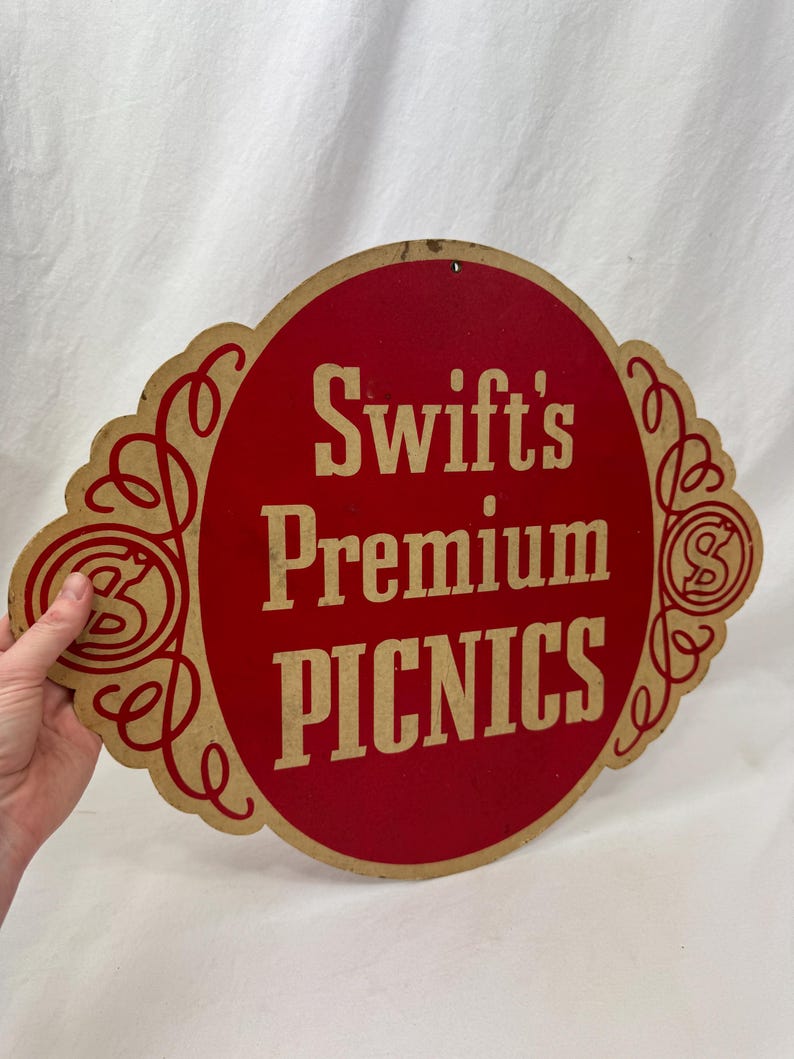 Vintage Swift's Picnic Sign, Double Sided Cardboard Advertisement - Etsy