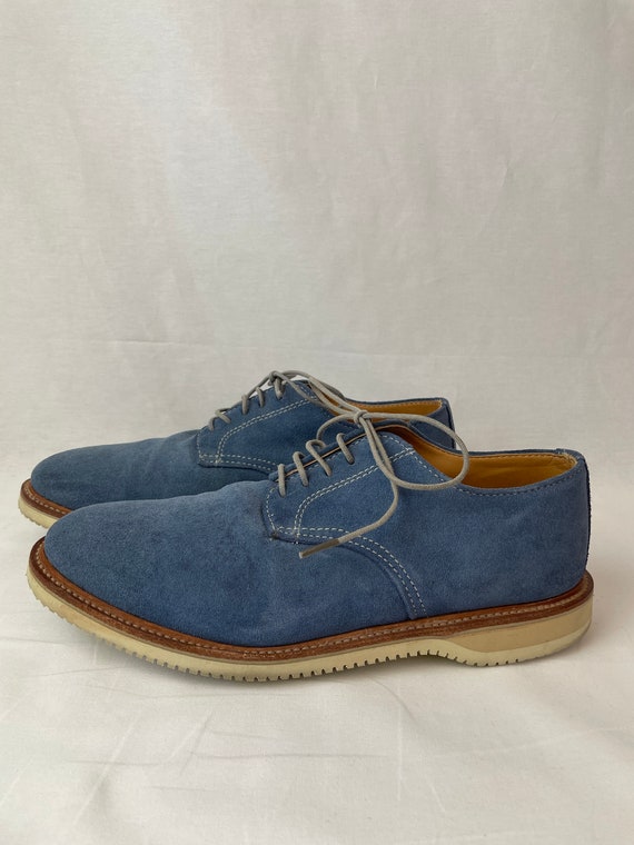 Men's Walk Over Blue Suede Oxford Shoes / Size 8.… - image 4