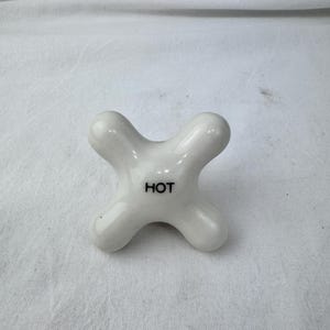Vintage 3" Porcelain Cross Single Hot Knob