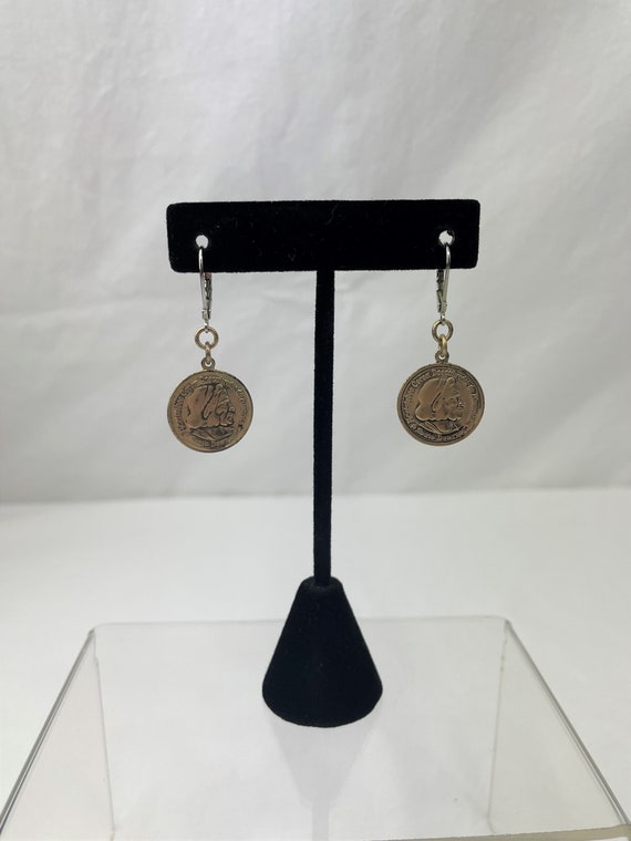 USA Columbian Half Dollar Replica Earrings / Coin… - image 1