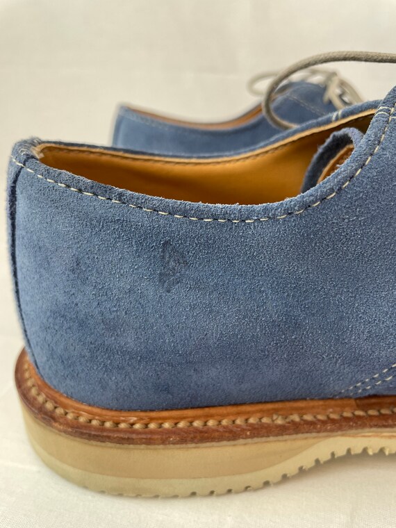 Men's Walk Over Blue Suede Oxford Shoes / Size 8.… - image 9