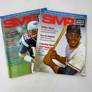 Lot de deux magazines Sports Market Report / Tom Brady et Willie Mays / Mai-juin 2017