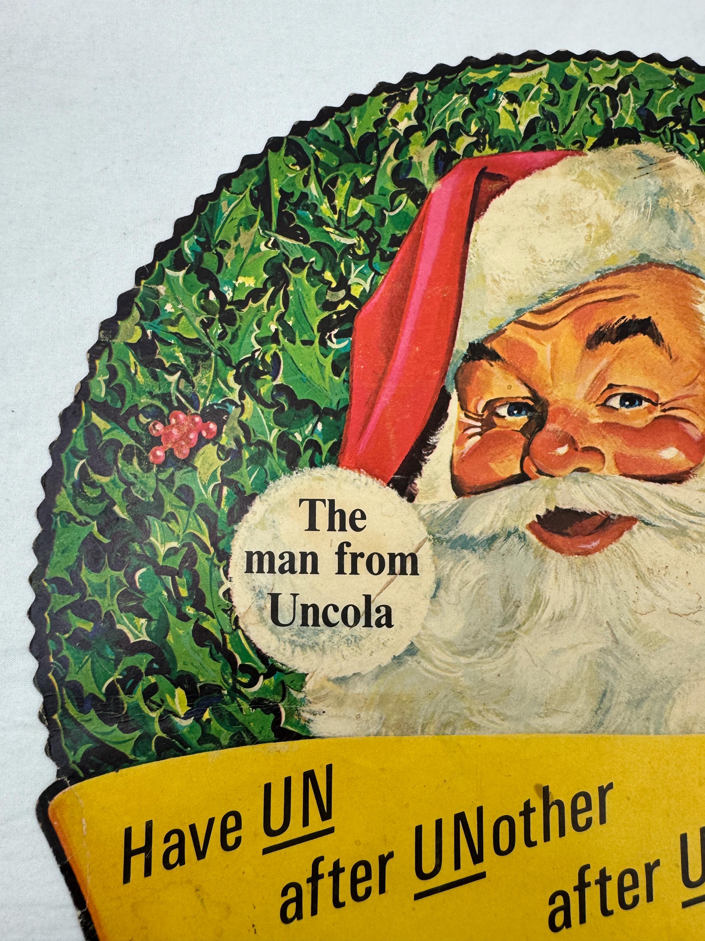 Vintage 7-UP Santa Advertisement / the Man From Uncola / Christmas 