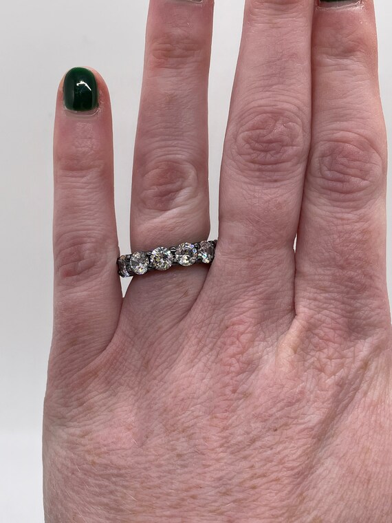 Joan Boyce Stackable Ring / Crystal and Gunmetal … - image 7