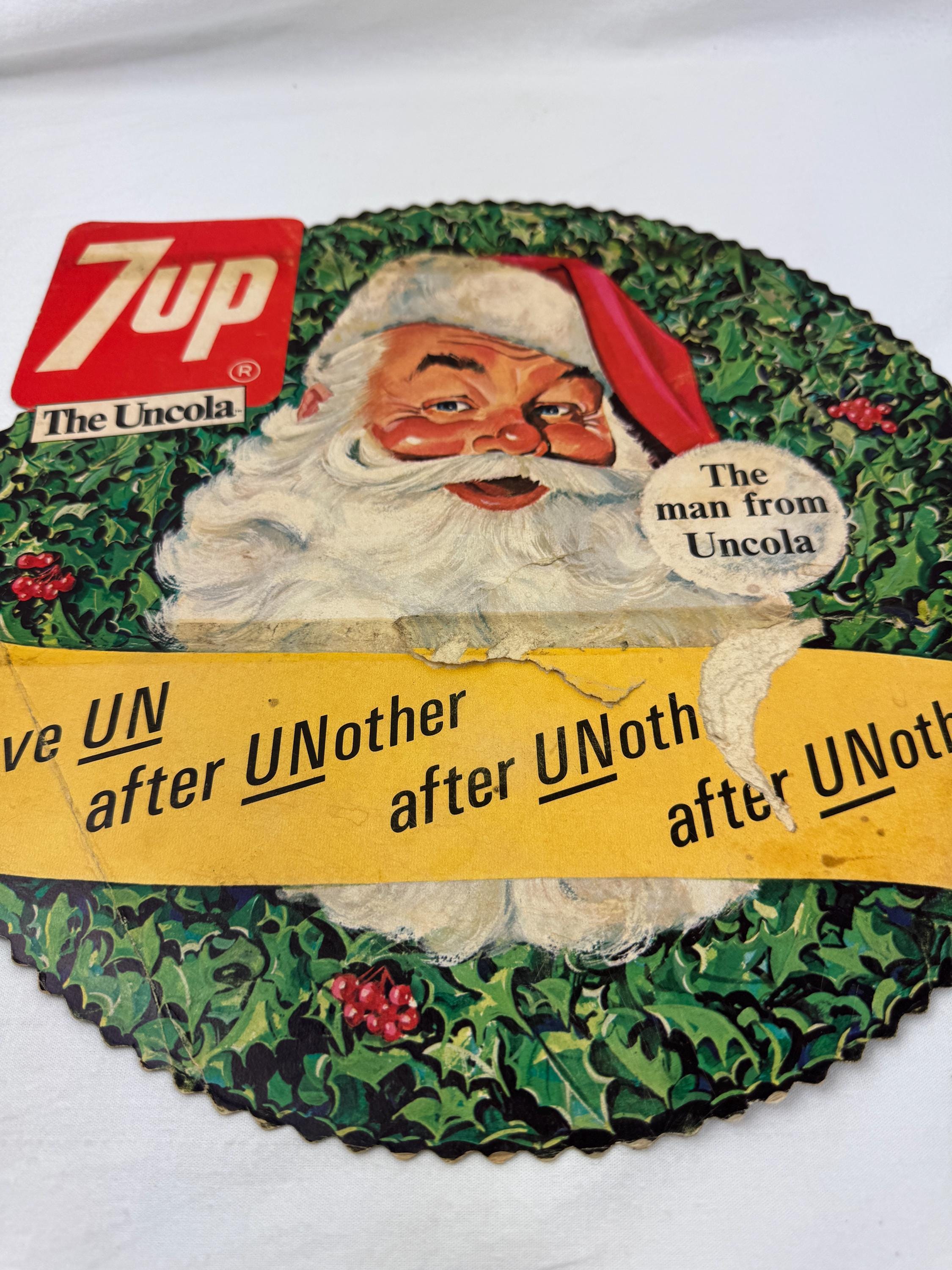 Vintage 7-UP Santa Advertisement / the Man From Uncola / Christmas 