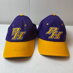 Patrick Henry High School Fitted Baseball Hat / Purple Cap with Yellow Brim / Circa 2004-2008 / Roanoke, Virginia