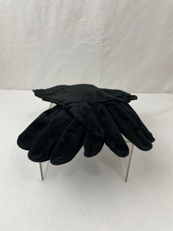 Genuine Leather Soft Suede Black Women's Gloves / 