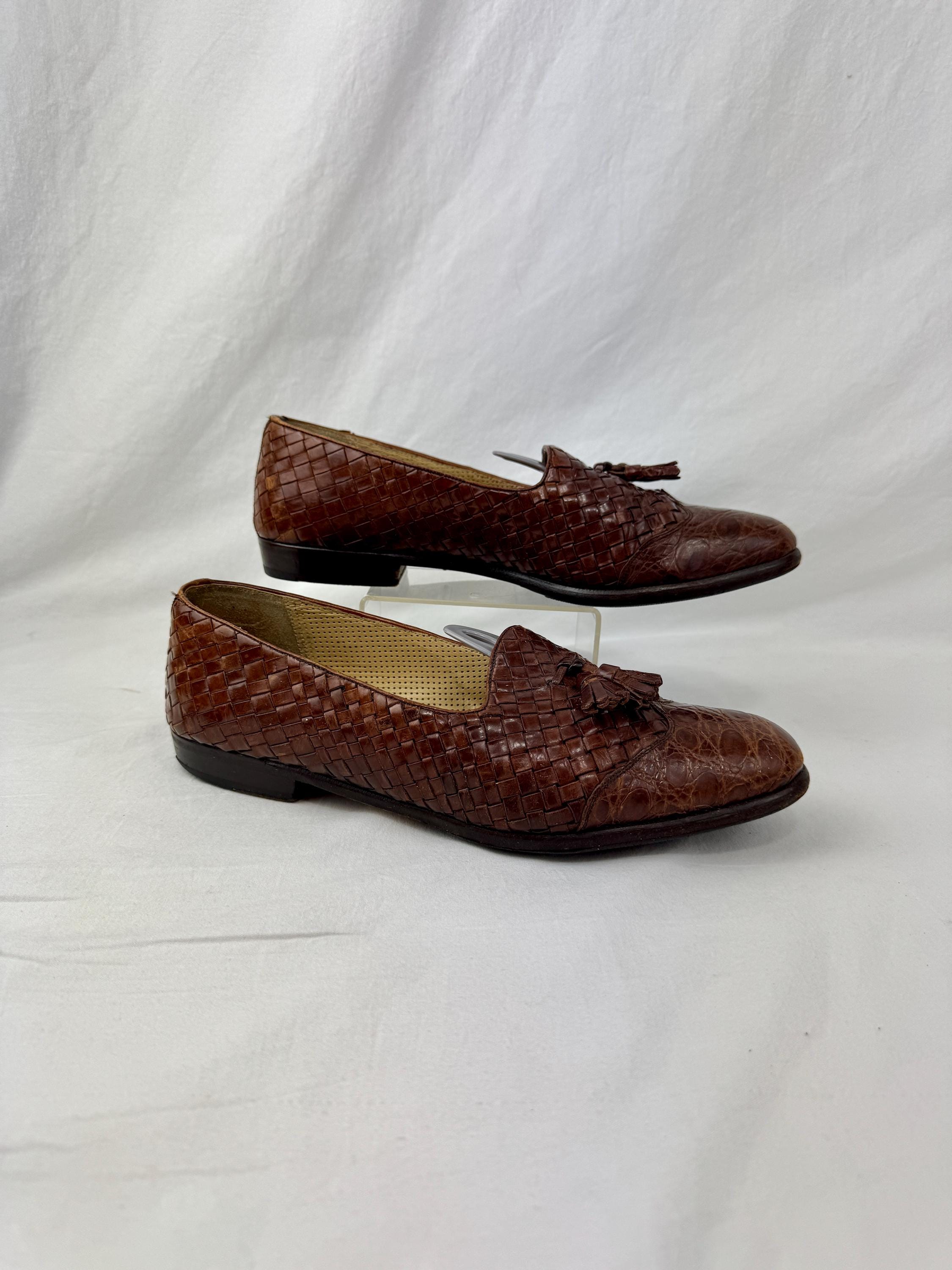 Vintage Mezlan Mens Size 10.5 M Horse Bit Leather Loafers Dress Shoes Brown Mezlan Animal Print Brown Dress Shoes for Men for sale | eBay main image 2