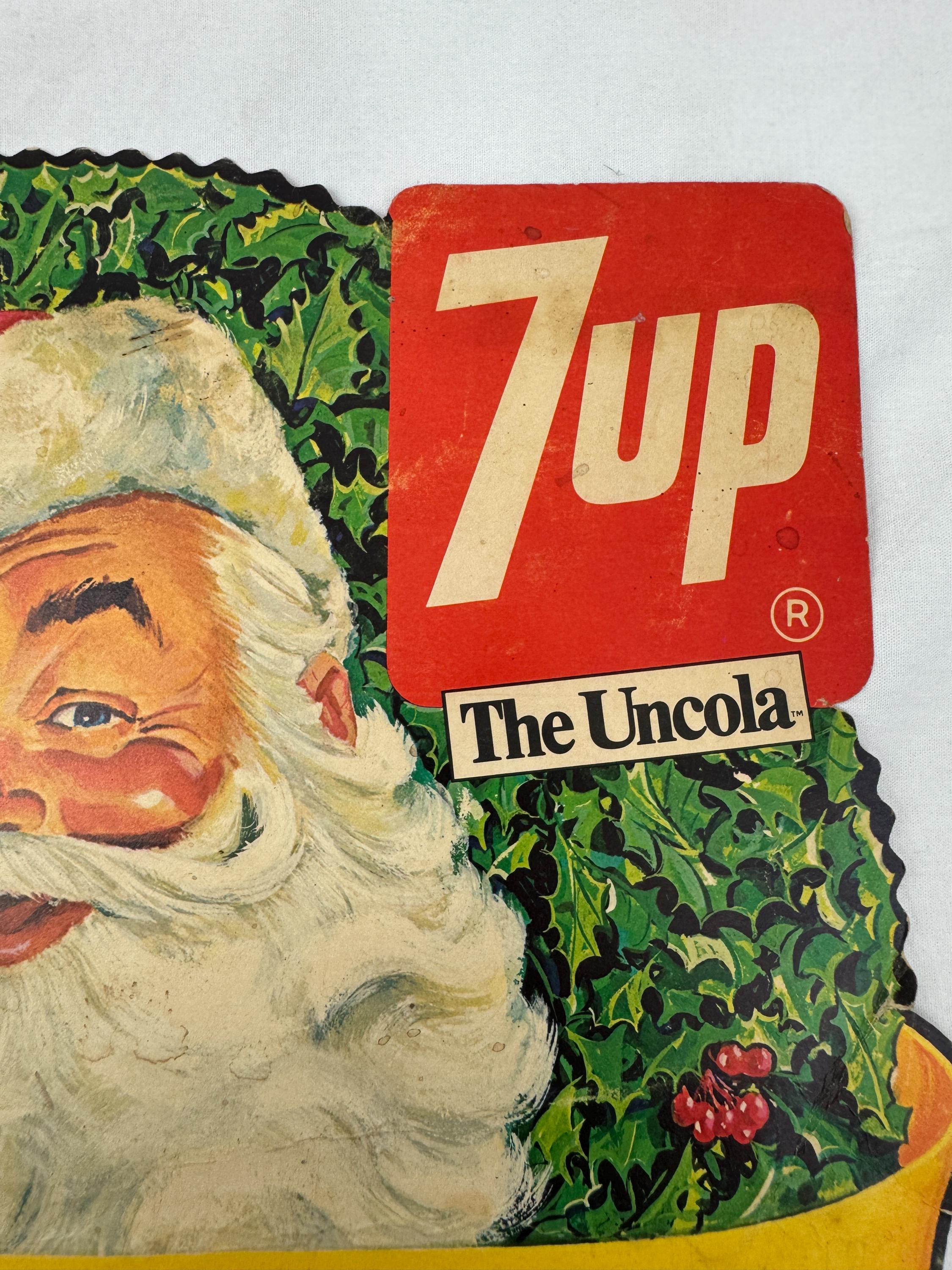 珍品！アメリカ買付け1980's Vintage 7up SANTA WORKS Vintage 7-UP Santa Advertisement / the Man From Uncola / Christmas