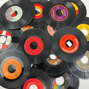 Lot of 5, 10, 15, etc. 45rpm Pop Records / 1960s-1970s / Elton John, Chicago, The Monkeys / Craft Records / Wall Decor
