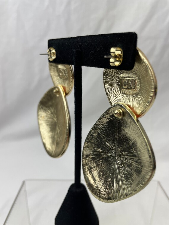 Large Contemporary Enamel Statement Earrings In T… - image 6