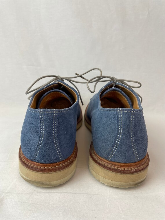 Men's Walk Over Blue Suede Oxford Shoes / Size 8.… - image 5