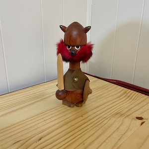 1960s Danish Teak Viking Figurine By Hans Bolling, Sallingboe Denmark. FREE SHIPPING!!