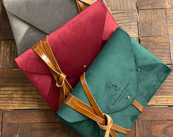 Elegant Photo Envelopes | stripe closing | 15x23 cm | 6x9 in | Vegan Velvet | 7 Stunning Color Choices | Pastel and Natural | Soft fabric