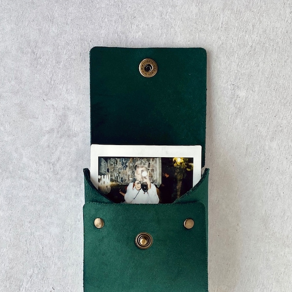 Velvet Instax Square Prints Pouch 3.4×2.8in | square instant photography gift idea | vegan print keepsake sleeve