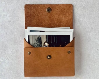 Instax Wide Prints Pouch 3.4×4.25in | fujifilm photo gift idea | leather print keepsake envelope