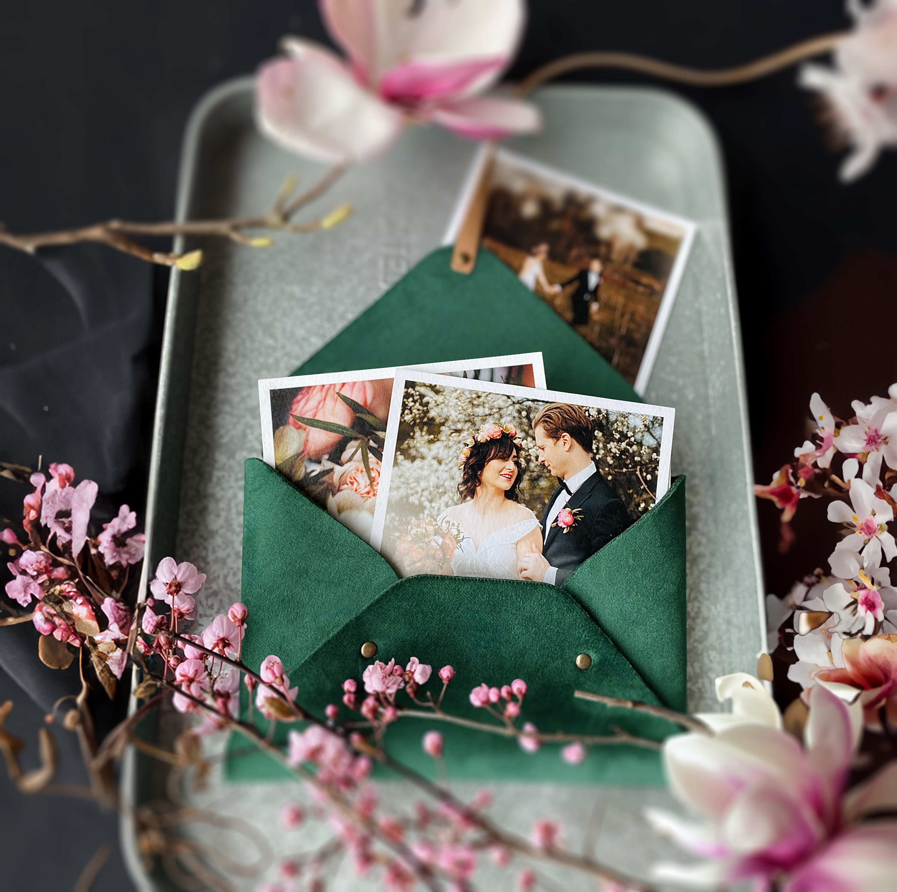 Wedding Gift Idea Soft Wild Velvet Envelope Pouch 4x6 in Cozy Vegan Fabric Keepsake for Prints 10x15 cm