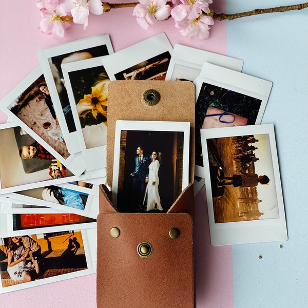 Instax Mini Prints Pouch 3.4×2.1in | photography gift idea | leather print keepsake envelope