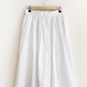 White Cotton Midi Skirt, Midi Skirt, White Midi Skirt, Flared Midi skirt, Full Skirt, 1950 Skirt