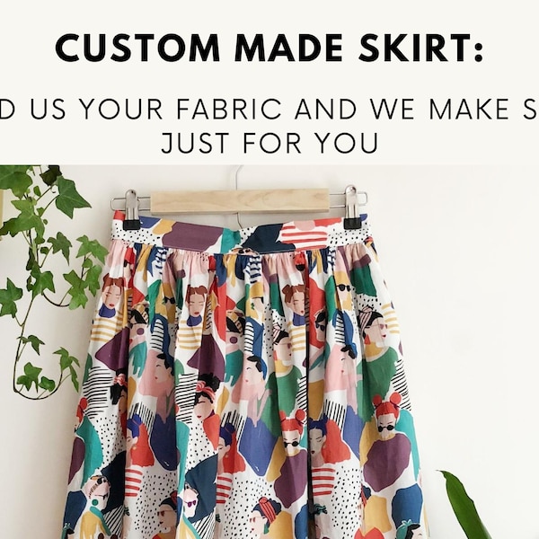Custom Made Midi Skirt, Upcycle Skirt, Personalised Skirt, 1950 Skirt, Full Skirt, Made to Order Skirt