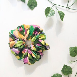 Colourful Linen Scrunchies Cute Hair 90s Hair Accessories  Printed Scrunchies Hair Bobbles Hair Ties