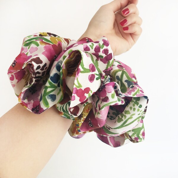 Extra Large Lavender Floral Cotton Scrunchies Cute Hair 90s Hair Accessories  Printed Scrunchies Hair Bobbles Hair Ties