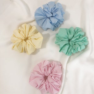 Set of 4 Pastel Cotton Scrunchies Cute Hair 90s Hair Accessories Hair Bobbles Printed Scrunchies Hair Ties