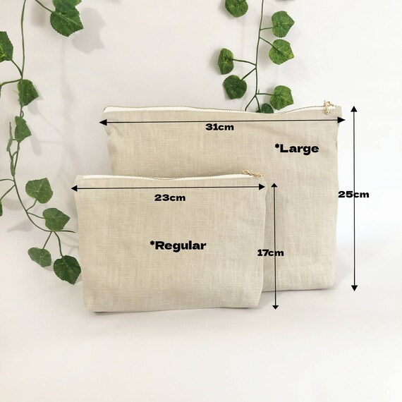 2-teiliges Leinen-Taschen-Set – Personalisierte Geschenktasche & Kosmetiktasche Mit Monogramm