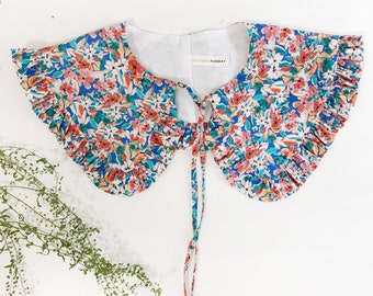 Cotton Ditsy Floral Removable Collar, Frill collar, Detachable Frill collar, Layering Collar, Oversized Collar