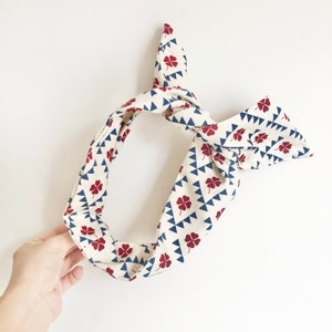 Clover Print Wire Headband: Extra Wide Cotton Hair Wrap