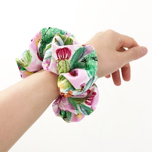 Cactus Print Scrunchies Cute Hair 90s Hair Accessories  Printed Scrunchies Hair Bobbles Hair Ties