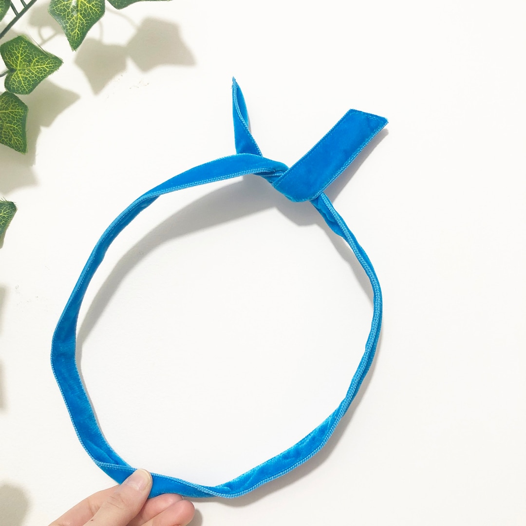 即日発送　LUDLOW カチューシャ ベルベットヘッドバンド　ブルー 即日発送 LUDLOW カチューシャ ベルベットヘッドバンド ブルー 即日