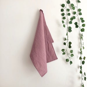 Lavender Linen Tea Towel: Handmade Washed Kitchen Towel