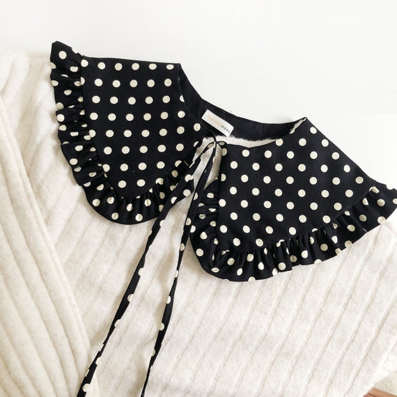 Polkadot Cotton Removable Collar, Frill Collar, Detachable Frill 