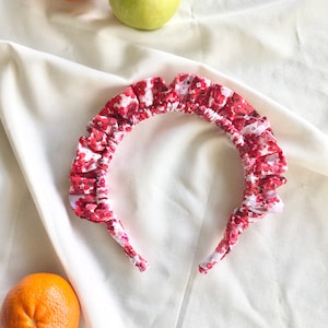 Broderie Anglaise Gerüschtes Haarband: Blumenhaarreif aus Baumwolle