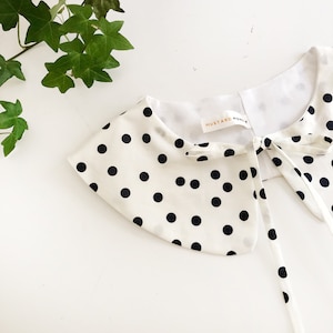 Polka Print Cotton Removable Collar, Detachable collar, Peter Pan Collar, Layering Collar- Polkadot Print