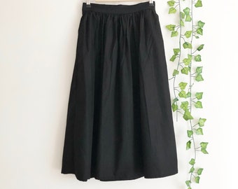 Black Cotton Poplin Midi Skirt, Midi Skirt, White Midi Skirt, Flared Midi skirt, Full Skirt, 1950 Skirt