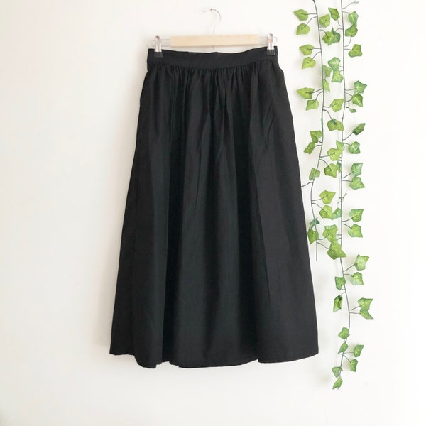 Black Cotton Poplin Midi Skirt, Midi Skirt, White Midi Skirt, Flared Midi skirt, Full Skirt, 1950 Skirt