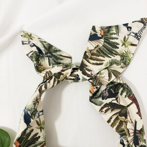 Diadema de alambre con estampado Safari, diadema ancha, diadema con nudo envolvente para el cabello, aspecto de pañuelo en la cabeza,