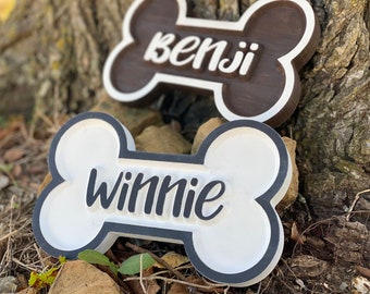 Dog Sign, Pet Name Sign, Personalized, Home Decor, Dog Memorial, Wall Hanging, Pet Decor, Bone Sign, Dog Decor, Dog Mom, Wall Decor