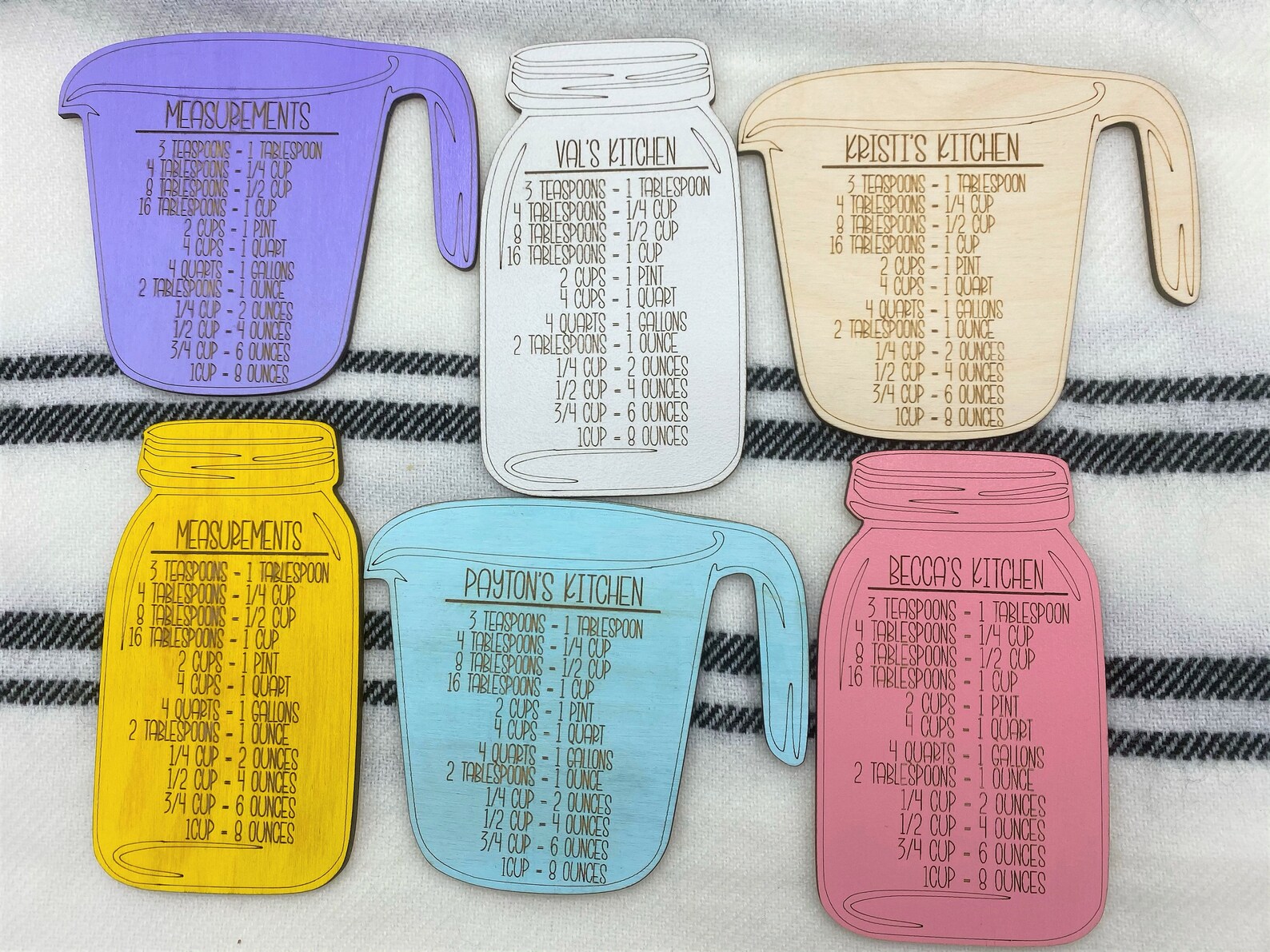 Kitchen Measurement Conversion Magnets Kitchen Decor Etsy