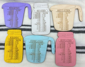 Kitchen Measurement Conversion Magnets, Kitchen Decor, Refrigerator Magnets, Personalized