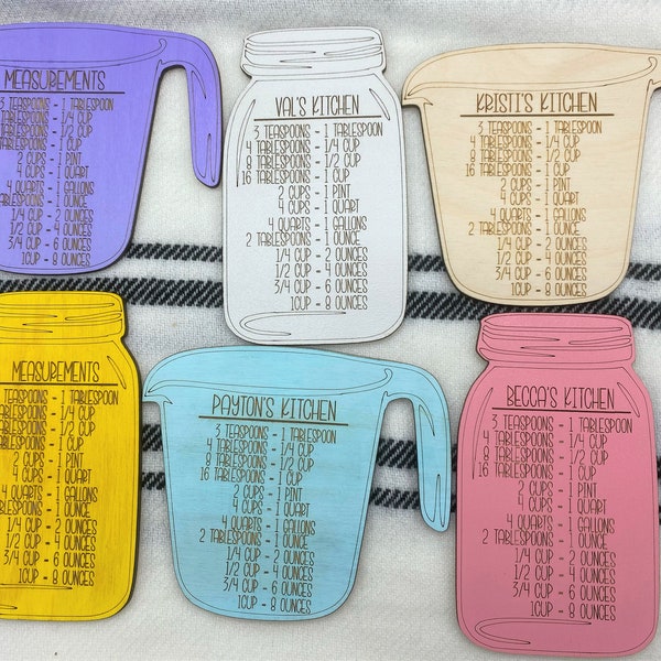 Kitchen Measurement Conversion Magnets, Kitchen Decor, Refrigerator Magnets, Personalized