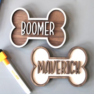 Dog Name Magnet, Personalized Bone Magnet, Pet Memorial, Dog Lover, Dog Mom, 3D Magnet, Kitchen Decor, Fridge Magnet