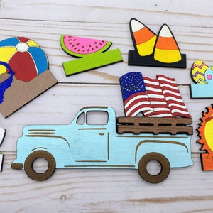 Vintage Farm Truck Magnet, Fridge Magnet, Interchangeable Pieces, Kitchen Decor
