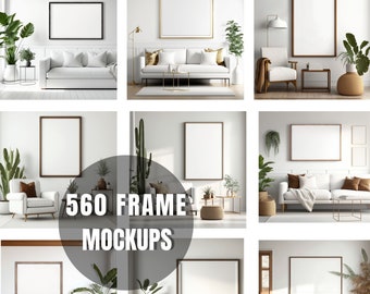 Frame Mockup Bundle, 560, Frame Mockup, Wall Frame Mockup, Poster Mockup, Interior Mockup, Styled Mockup, Print Mockup, Mock Up Frame Boho