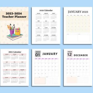 Teacher Planner 2023-2024, Lesson Planner Printable, Academic Planner ...