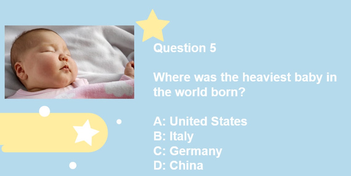 Virtual Baby Shower Game Trivia Baby Shower Virtual Baby Etsy
