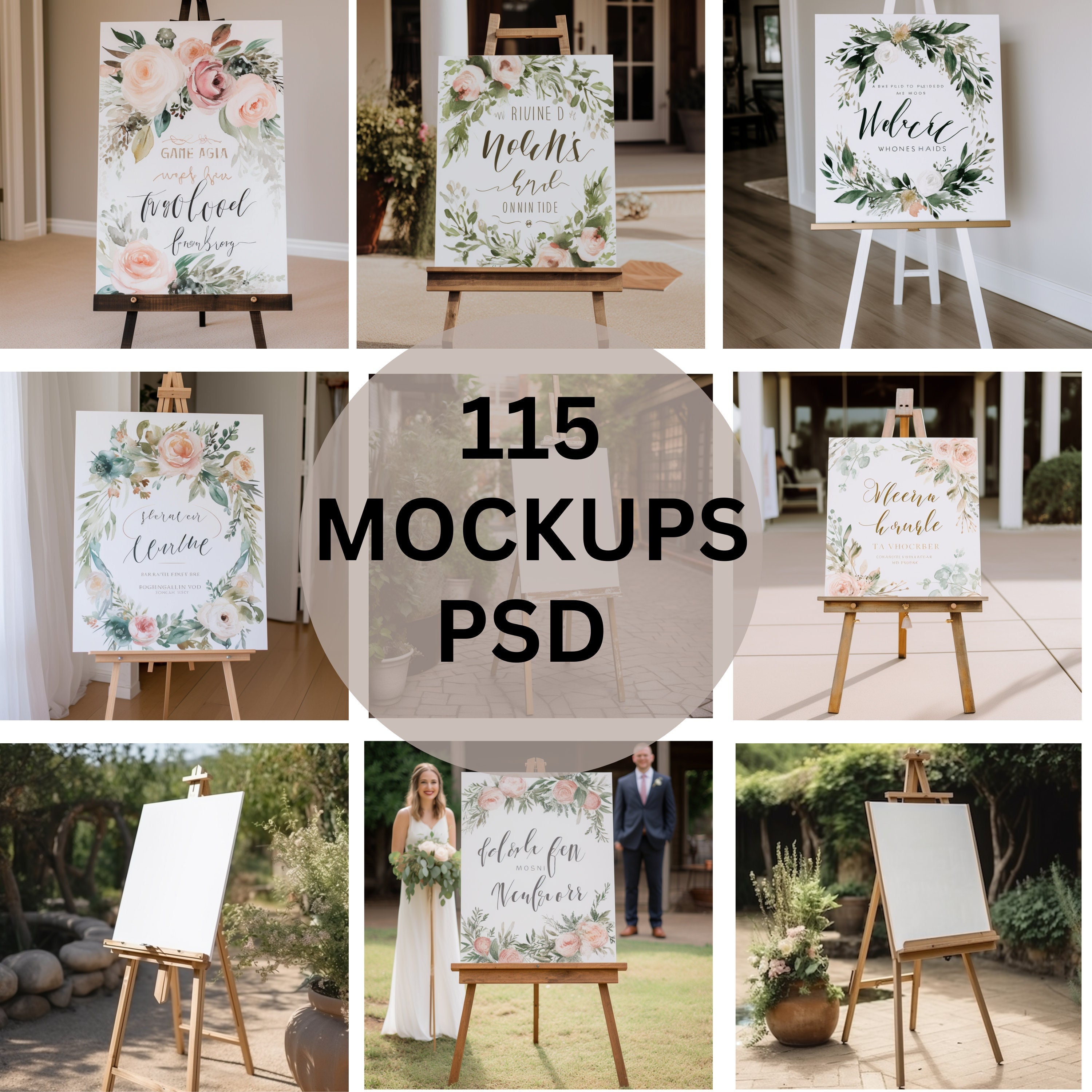 Standing Floor Easel, Rustic Display for Wedding Welcome Sign, Portable  Large Photo Easel Stand, Natural, Canvas, Heavy Weight Wood Easel 
